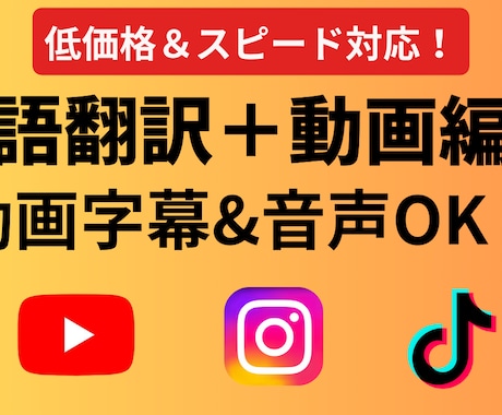 英語字幕・音声も追加OK！動画ローカライズします 【高品質×スピード対応】和英字幕追加OK！動画編集＋翻訳！ イメージ1