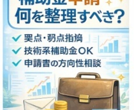 補助金申請前の技術・事業整理を支援します 研究者・新規事業担当向け補助金壁打ち相談 イメージ1