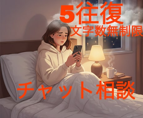 5往復のチャット相談！文字数無制限でお話を聞きます 時間制限はないのでゆっくり時間をかけて文章を作りたい方へ イメージ1