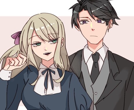 人物イラストなんでも描きます アニメ塗りの簡単な背景のキャラクター絵を早期納品します イメージ2
