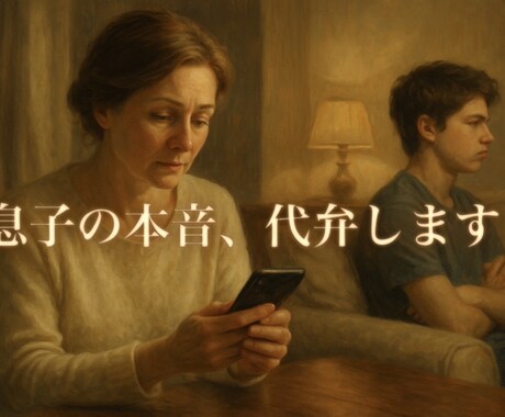 息子さんの気持ち、代わりに言語化します 息子の沈黙には“理由”があります。心の翻訳、お任せください。 イメージ1