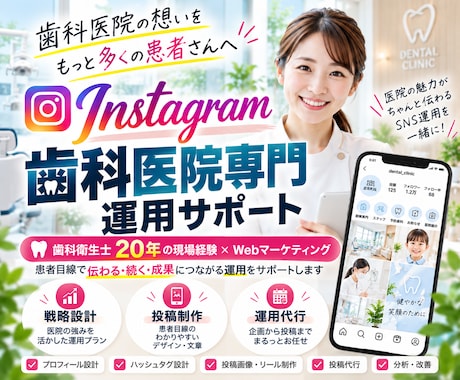 歯科医院のInstagram運用を代行します イメージ1