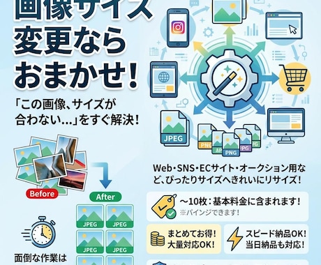 写真、画像をリサイズします 画質を劣化させず、品質を維持します！ イメージ1