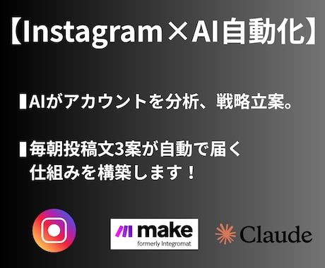 Instagramの投稿分析＋投稿作成自動化します SNS運用をAIで効率化し、勝ち残るアカウントにしましょう！ イメージ1