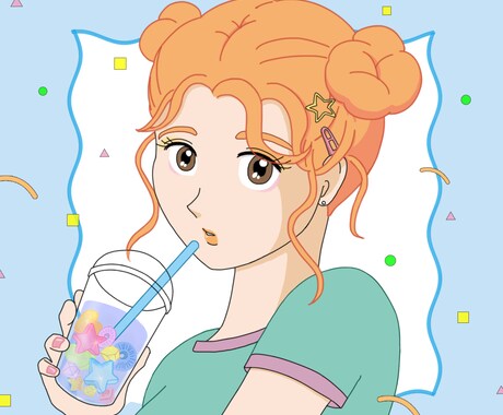 商用OK！80年～90年代レトロなアイコン描きます SNSやブログで使えるアニメ・シティポップ風のイラストです。 イメージ2