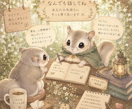 森のももんがのお話部屋　3日間愚痴聞きます 不安な心に、森の小さな案内人が寄り添います イメージ1
