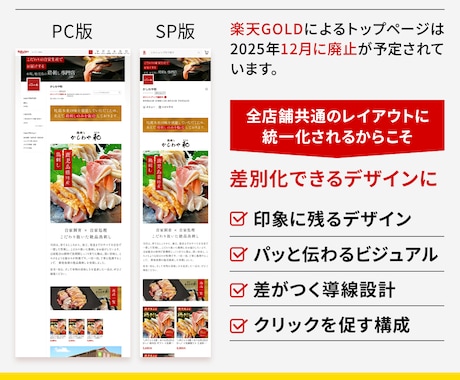 売れる動線重視｜楽天市場トップページを制作します 楽天を熟知したECコンサルとデザイナーが、戦略的に構築します イメージ2