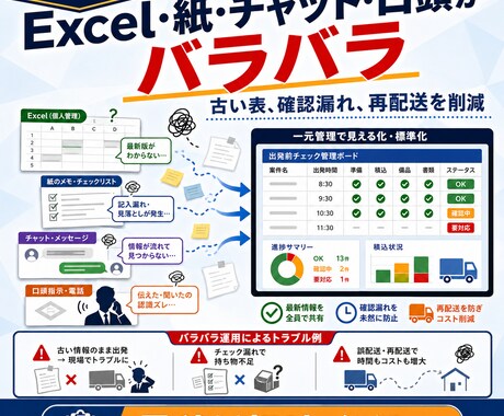 ケータリングの準備・積込Excelを作ります 準備漏れ・積込忘れを出発前に止めます イメージ2