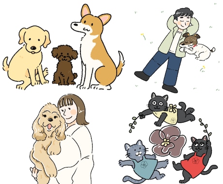 商用無料！ゆるかわ♡なペットの似顔絵をお描きします ビジネス・アイコン・動画・グッズなど様々な用途で制作可能です イメージ2