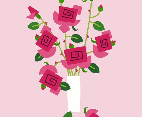 世界に一つだけのお花のイラスト描きます メインのお花の種類と色、背景色、絵のサイズ自由に選べます イメージ2