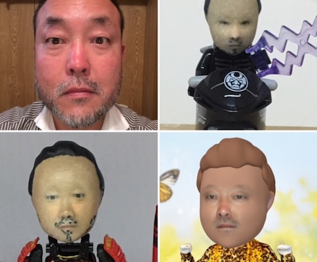 写真から面白い3D最新技術デジタル似顔絵作成します 最先端3Dにて表情変換を計算して作成します。 イメージ1