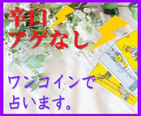 アゲなし⚡あなたの悩みを占い、辛口判定いたします ／最短30分❗辛口⚡500円で真剣に占います〜ワンオラクル〜 イメージ2
