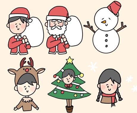 季節イベントのイラストをゆるかわタッチで作成します 最短即日＊ゆるかわいい＊似顔絵やペットも＊シンプルシュール イメージ2