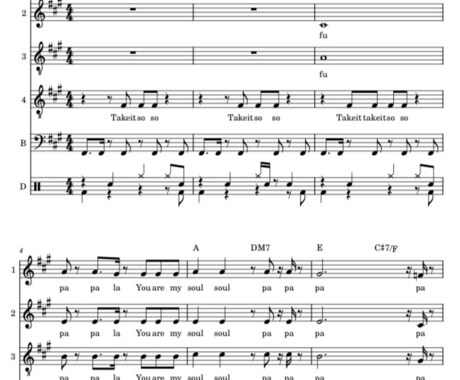 アカペラ用楽譜を作ります 歌いやすい・覚えやすい・飽きないアレンジ♪ イメージ1