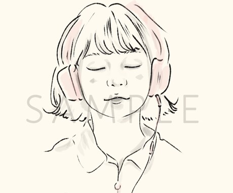 シンプルな人物画(線画)を描きます お写真をペンタッチでスッキリとしたイラストにします イメージ1