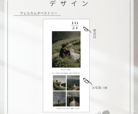 結婚式で飾るウェルカムタペストリー作ります ウェルカムボートとして飾れます！ イメージ2