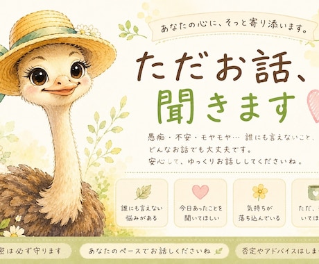 あなたの心に寄り添います 『話すだけ』で心は少し軽くなる。 イメージ1
