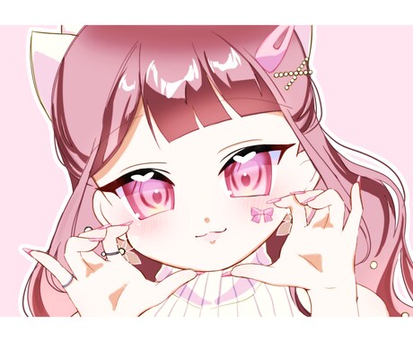 ぎゅっ♡とかわいい胸上1枚絵描きます ちゅるちゅるおめめであなたを“魅”せます！ イメージ2