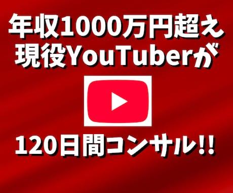 YouTubeで稼ぐコンサル120日間行います 最強YouTubeコンサルで再生数&チャンネル登録者数爆上げ イメージ1