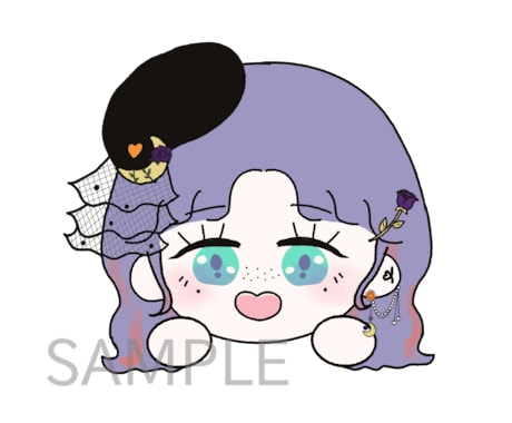 Vtuber等々、ミニキャラお描きします 上半身までのミニキャラ︎、デフォルメイラスト︎☺︎ イメージ1