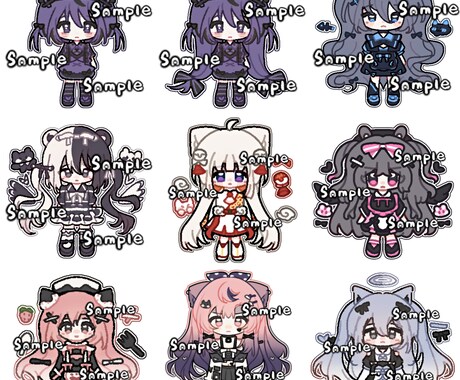 2～2.5頭身ＳＤキャラクターイラストを制作します から通常の等身イラストまで幅広く作成致します。 イメージ2