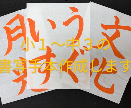 書道教室講師が習字・書道のお手本作成します 小中学生の課題に!楷書・行書のお手本を一枚一枚ご用意します イメージ1