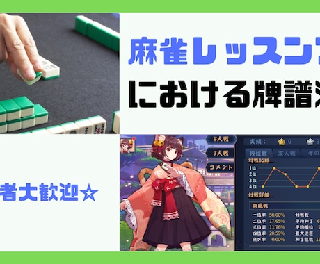 牌譜添削します 牌譜から弱点を分析し改善点を具体的にお伝えします イメージ1