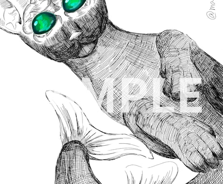 オカルト・ゴシック調の絵を描きます 繊細な線画イラスト制作【初出品限定価格・残り3名様】 イメージ1