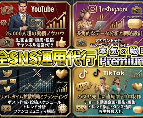 全SNS運用代行コンサルタント承ります イメージ1