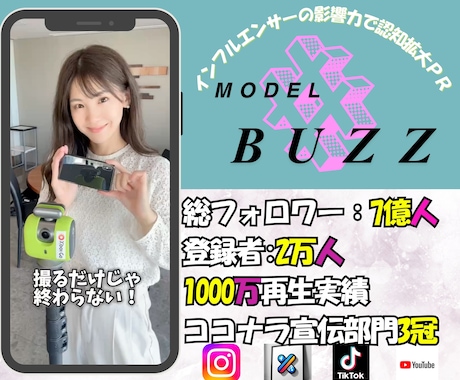 企業戦略に7億強の人気モデルの影響力を活用頂けます 業界驚愕の価格を実現/本物の認知拡大サービスを体感ください！ イメージ1
