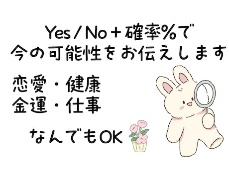 Yes / No＋確率%で今の可能性をお伝えします ペンデュラム　ダウジング 波動リーディング鑑定 イメージ1