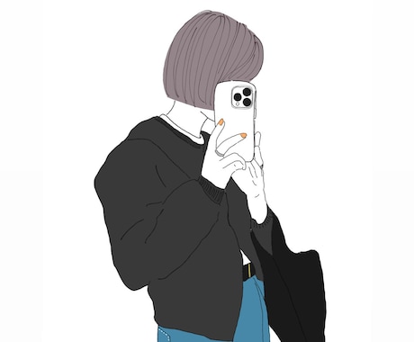 シンプル線画イラスト、ファッションイラスト描きます イメージ1