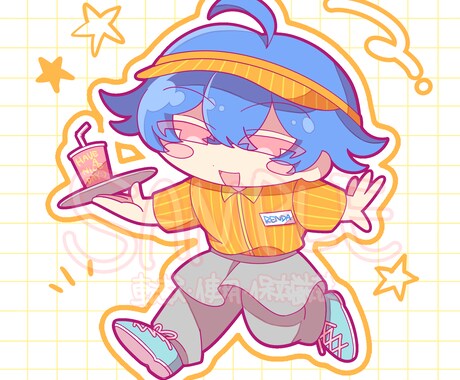 ポップなデフォルメイラストを描きます グッズ作成などに向いたデフォルメキャラクターを描きます。 イメージ2