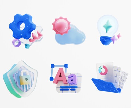 デフォルメ3Dアイコン・イラストつくります UI用アイコンからサイトのキービジュアル等に！ イメージ2
