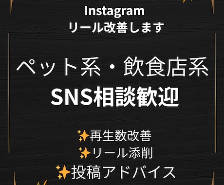 Instagramリール改善します ペット・飲食店系SNSを実体験で分析します イメージ1