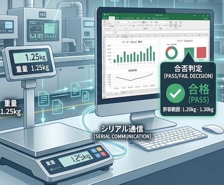 計測器とExcelをシリアル通信で連携します 高額なシステム不要！Excel/Accessを最大活用 イメージ1
