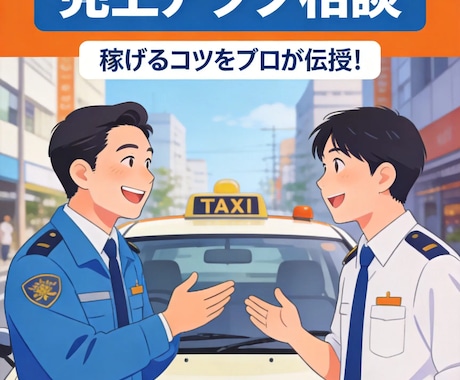 新人タクシードライバー相談のります 新人ドライバー歓迎。売上の上げ方を実体験から解説します。 イメージ1