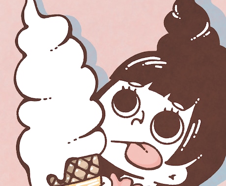 ゆるくて可愛い人物・動物・食べ物のイラスト描きます アイコン・グッズなどにおすすめ！女の子のイラストが得意です！ イメージ2
