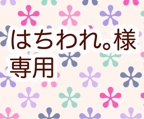 はちわれ。様専用でございます はちわれ。様専用出品のためご本人以外の購入は禁止いたします。 イメージ1