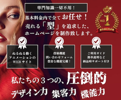 集客できる「型」を追求したホームページを制作します より良い「成果」を生み出すホームページをご提供致します。 イメージ1