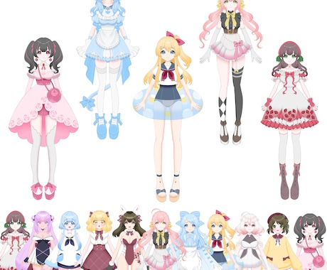 可愛いLive2Dの立ち絵イラスト制作します 販売実績あり！可愛い立ち絵をあなたに！ イメージ1