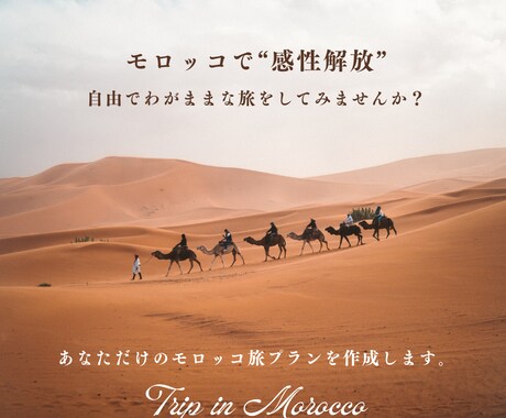 感性解放/／･:･:°モロッコ旅プランを作成します ツアーでは体験できない細かなご要望にも対応いたします！ イメージ1