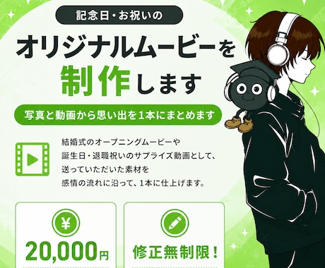 記念日・お祝いのオリジナルムービーを制作します イメージ1