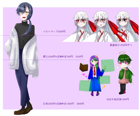 かわいめの絵柄でTRPGなどに使える立ち絵描きます イメージ1