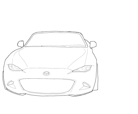 クルマのイラスト線画描きます クルマのタイヤや細かい部分を再現しています。 イメージ2