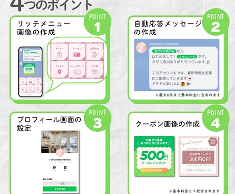 LINE(リッチメニュー・自動応答)構築します サロンやショップの公式LINE構築一式お任せください イメージ2