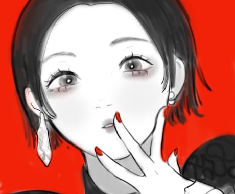 SNSアイコン（モノクロ）作成します モード感のあるモノクロイラスト作成します イメージ2