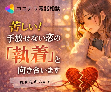 苦しい！手放せない恋の「執着」と向き合います 大好きなのに..苦しさが増えていく恋に心が疲れている方へ イメージ1