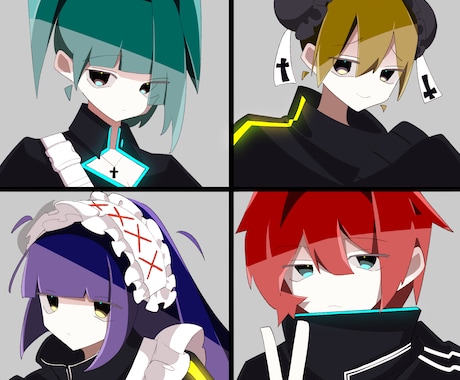 SNS用のかっこかわいい女の子、男の子を描きます アニメ塗りで雰囲気のあるイラスト イメージ2