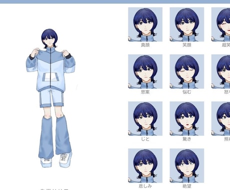 TRPGやゲームなどに使える立ち絵描きます 全身の立ち絵に三つの表情差分お付けします！ イメージ1